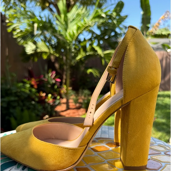 Aldo Shoes - ALDO mustard yellow suede closed-toe high heeled pump| 4inch heel